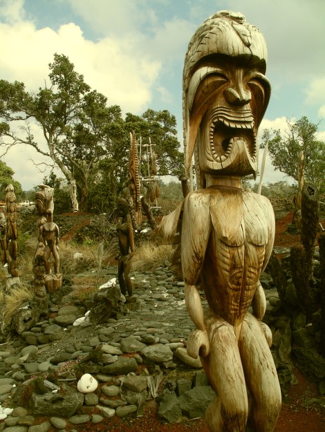 Kau outpost tiki carvings hawaii