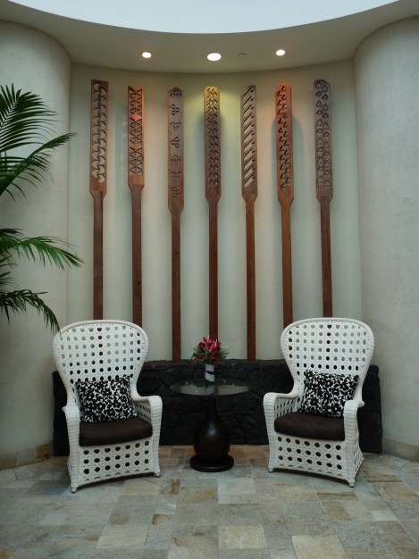 wooden art at Sheraton Kona Hawaii